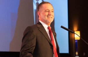 Dan Williams, CEO of Garver of North Little Rock, accepts the 2019 Arkansas Business Executive of the Year award.