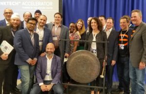 Graduates of the&nbsp;ICBA ThinkTECH Accelerator mark the end of the program during a demo day at Winrock International's Arkansas Regional Innovation Hub in North Little Rock.&nbsp;