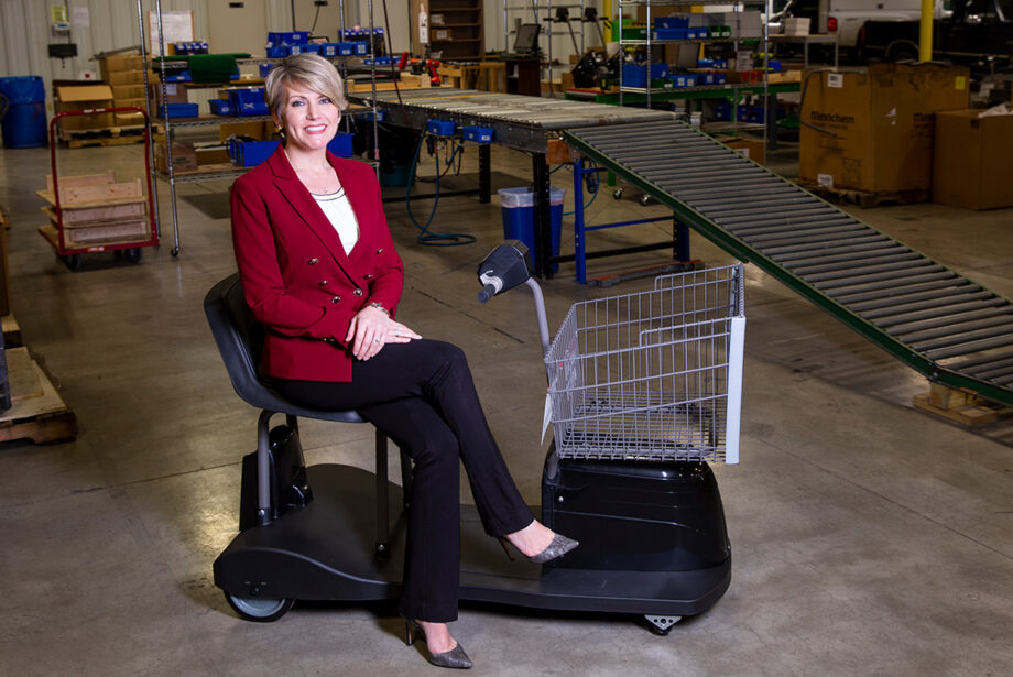 Erin Kiefer&rsquo;s father, Bill Sage, founded Assembled Products after inventing an electric cart for shoppers. Kiefer became president and CEO in 2017.