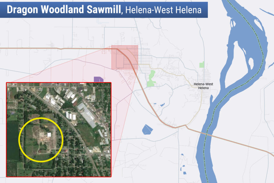 The site of&nbsp;Dragon Woodland Sawmill in Helena-West Helena.