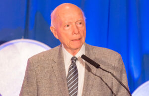 Dr. Joseph Bates of the University of Arkansas for Medical Sciences accepts the 2019 Health Care Heroes Lifetime Achievement Award.