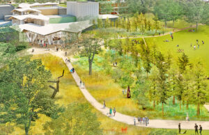 The design for the Arts Center makeover seeks to incorporate the building into MacArthur Park.