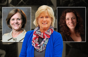 The AETN Commission, chaired by Annette Herrington at left, has demanded its executive director, Courtney Pledger in center, to be reinstated as director and CEO of the AETN Foundation, chaired by Lynne Rich at right.