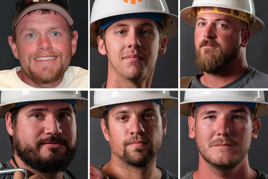 Clockwise from top left: Brent Fason, Si Anthony, Lance Heer, Trey Brown, Paul Langley and Kaleb Barkley of Conway Corp.