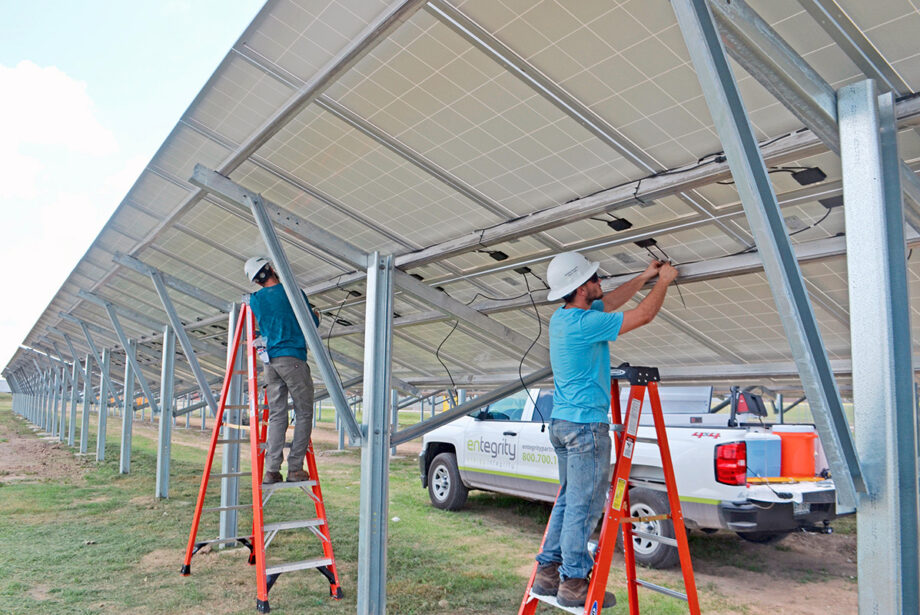 Entegrity Partners is building a solar array like this one for Phillips County. This project was completed in Brickeys (Lee County) for the Arkansas Department of Corrections.