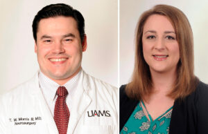 Dr. T.W. Morris III and Natalie Cannady of the University of Arkansas for Medical Sciences