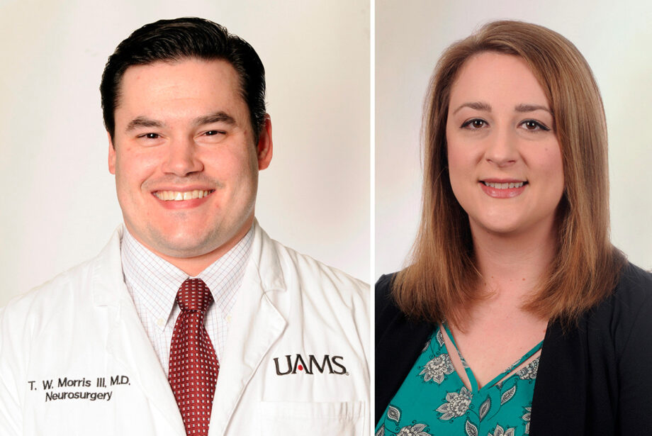 Dr. T.W. Morris III and Natalie Cannady of the University of Arkansas for Medical Sciences