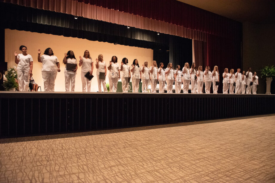 Nurses at the&nbsp;School of Nursing Graduate Recognition Ceremony&nbsp;at the University of Arkansas at Monticello.