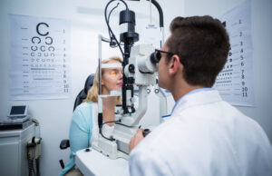 An optometrist examines a patient. Under Act&nbsp;Act 579 of 2019,&nbsp;optometrists could use&nbsp;scalpels and lasers to perform eye surgeries. The law has drawn sharp opposition from&nbsp;ophthalmologists.