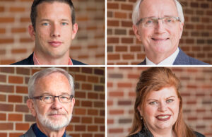 Clockwise from top left: Ryan Ladner, Richard Ellis, Stacey Duke and Joe Walenciak of John Brown University