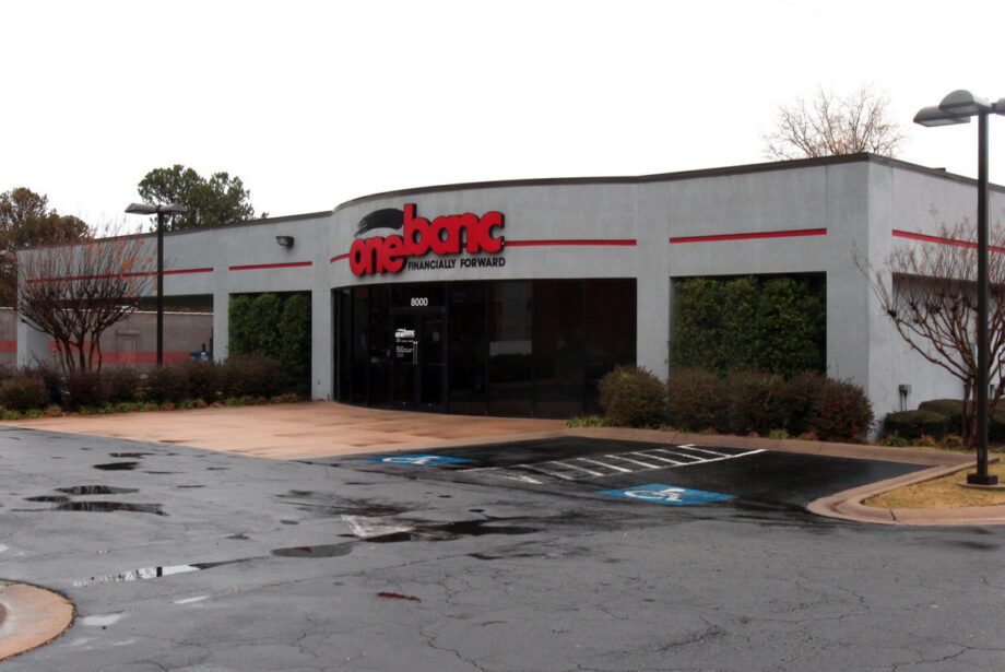 The former One Banc branch at 8000 Cantrell Road in Little Rock.
