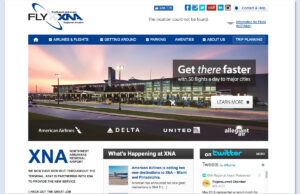 A screen-capture of Northwest Arkansas Regional Airport's current website, flyxna.com.