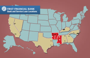 First Financial Bank has ten full-service locations across Arkansas and Mississippi, with six branches in Union County alone. Its reach also extends across eight other states with specialty loan offices.
