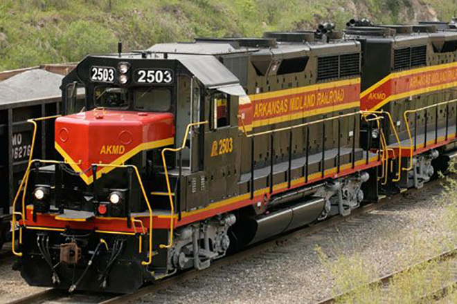 The Arkansas Midland Railroad is capable of running on short lines such as the one in McGhee.