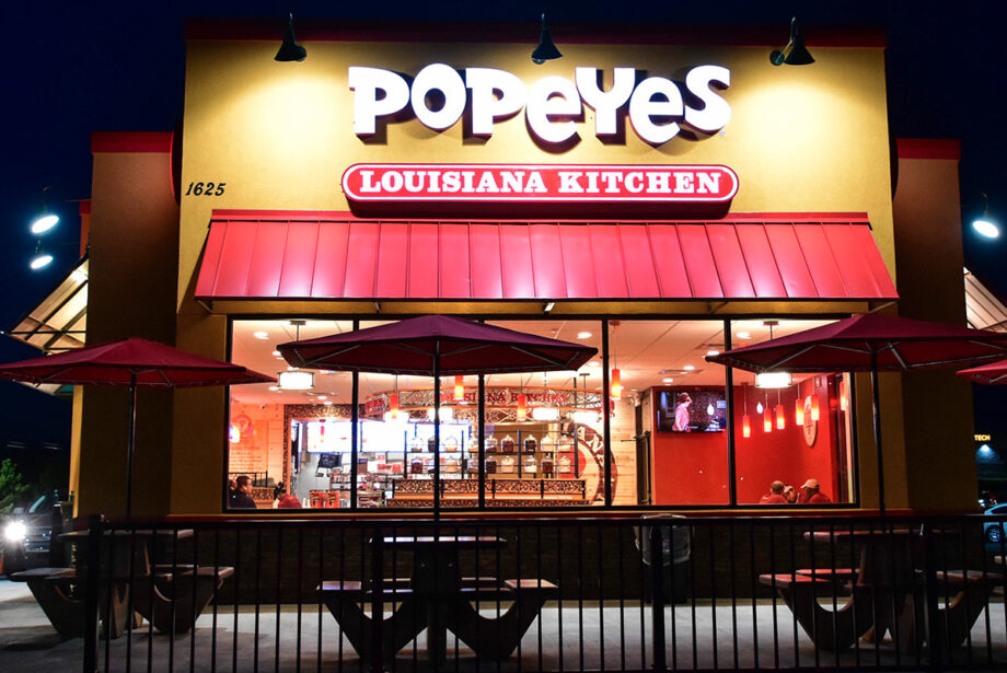 A Popeyes Louisiana Kitchen location in Jeffersonville, Indiana.
