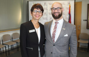 University of Arkansas at Little Rock William H. Bowen School of Law Dean Theresa M. Beiner and Simon Kelly.