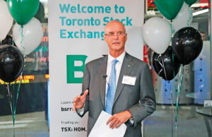John Bailey, CEO of BSR, at the company’s celebratory entry to the Toronto Stock Exchange last year in the wake of the real estate investment trust’s $135 million initial public offering.