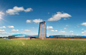An architectural rendering of the $350 million Saracen Casino Resort in Pine Bluff.  Construction, which started last month, is expected to be completed by the end of next year.