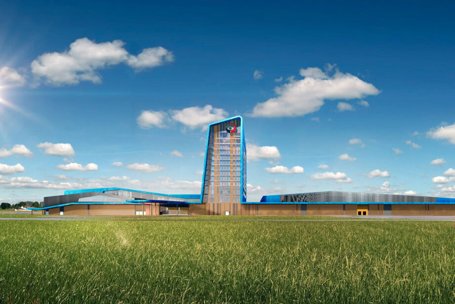 An architectural rendering of the $350 million Saracen Casino Resort in Pine Bluff.  Construction, which started last month, is expected to be completed by the end of next year.