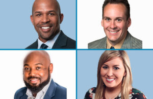 Entergy Arkansas customer service representatives, clockwise from top left: Chris Cook of Monticello, Matt Faries of Walnut Ridge, Whitney Rial of Marion and Omar Clemons of Russellville.