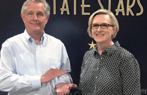 Robert Bahn of the Arkansas Small Business and Technology Development Center at A-State in Jonesboro with Laura Fine, state director of the ASBTDC.
