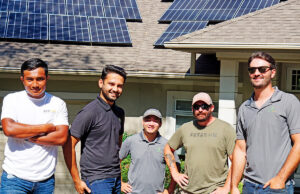 AEV Solar of Little Rock is a new player in the commercial solar market. Left to right are  Jonathan Garcia, Jaimin Vashi, Kevin Mach, Corey Stafford and John Ekdahl. Vashi, Mach and Ekdahl are partners in the firm.