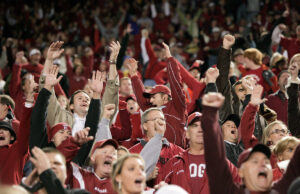 Arkansas Razorbacks fans cheer at a 2008 game against Ole Miss.