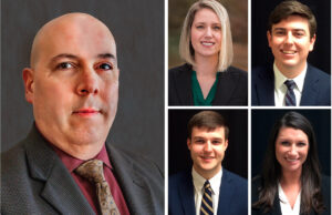 Clockwise from left: Bob Henry, Raychel Pendergist, Aaron Lockwood, Katie Potter and Peyton Tillman of the Arkansas State Bank Department.