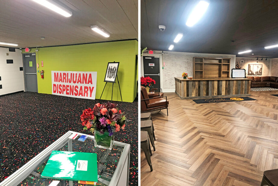 The Hot Springs marijuana dispensary formerly known as Doctors Orders, shown on the left, has been renovated and given a new name, Suite 443.