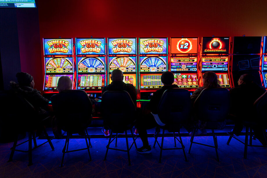 Gamblers enjoying the modern slot machines at the Saracen Annex in Pine Bluff earlier this month.  Casino gaming made its debut in Arkansas in 2019.