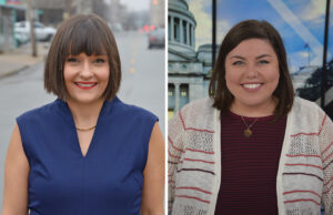 Shayla Teater, news director at KTHV, Channel 11, and Martha Myrick, the station's new assistant news director.