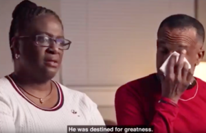 Botham Jean's parents,&nbsp;Allison and Bertrum&nbsp;Jean, in the NFL's advertisement for its "Inspire Change" campaign.