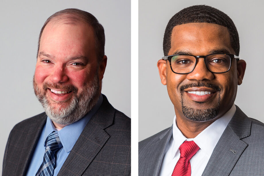 Sam Ellis and Antoine Lucas of Southwest Power Pool in Little Rock.