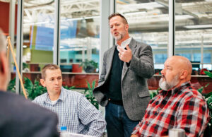 Jeff Amerine of Startup Junkie leads a discussion on strategic growth planning for HFA in Bentonville. His firm launched a new arm today to provide that and similar services.