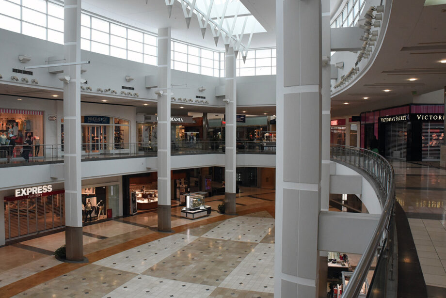 The Triangle Town Center in Raleigh, North Carolina, sits empty as shoppers stay home because of the COVID-19 virus.