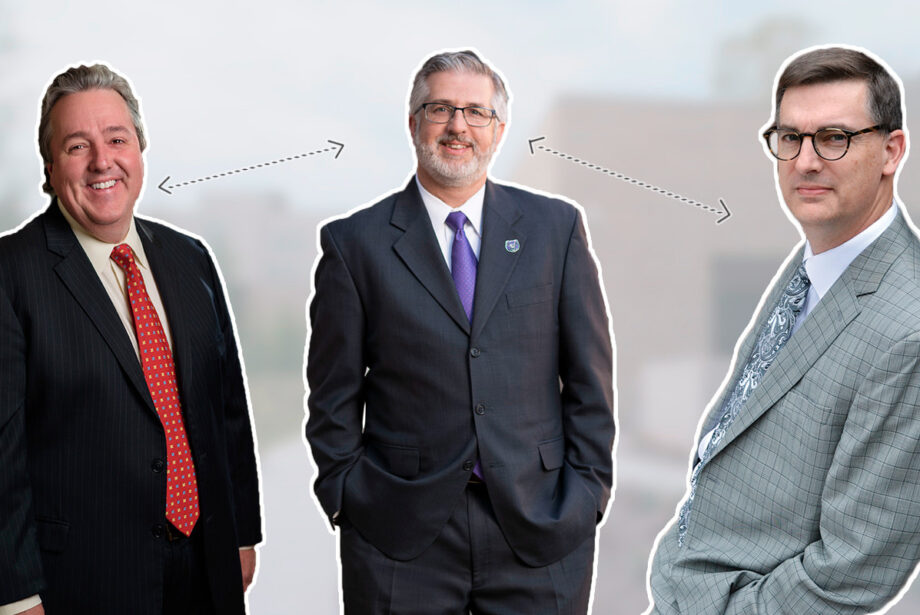 W. Joseph King, president of Lyon College; Houston Davis, president of the University of Central Arkansas; and Michael Moore, chief academic and operating officer for eVersity, are adjusting quickly to online learning in the wake of the global health emergency.