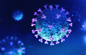 A 3-D illustration of the coronavirus COVID-19 under the microscope.