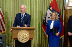 Gov. Asa Hutchinson and state Attorney General Leslie Rutledge.