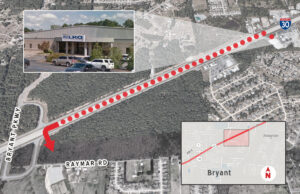 LKQ Corp. in Bryant plans to move its automotive warehouse just over a mile west down Interstate 30 in the proximity of Raymar Road. (Parcel location is approximate.)