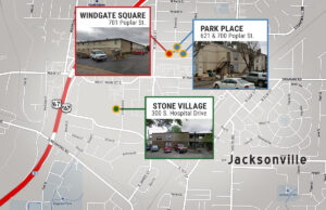 Milrose Investors LLC of Monsey, New York, bought three apartment properties in Jacksonville from Tri Properties Jacksonville LLC of Lakewood, New Jersey, who had owned them for about two months.