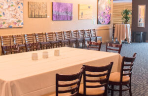 The empty dining room of Trio's in Little Rock.