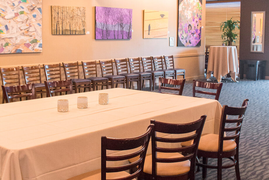 The empty dining room of Trio's in Little Rock.