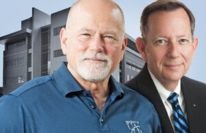 UA Little Rock's Hank Bray and Hydco Inc. CEO Roger Marlin agree that the newly-named AGC of Arkansas BIM Lab will give construction students a leg up.