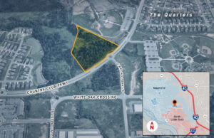 A senior living center is planned for 5.85 acres at the corner of Country Club Parkway and Diamond Park Lane in Maumelle. (Parcel dimensions approximate.)