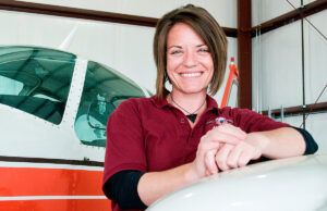 C.J. Lotspeich is pursuing her instrument rating and commercial pilot endorsements at Ozarka College.