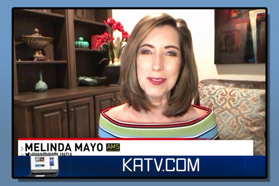 KATV meteorologist Melinda Mayo feels right at home working remotely for Channel 7.