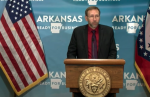 Dr. Nathaniel Smith, the state's health secretary, speaks Thursday during the governor's&nbsp;daily press briefing on the state&rsquo;s COVID-19 response.&nbsp;&nbsp;