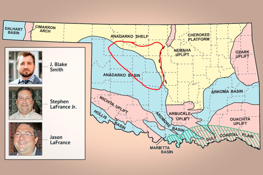 The buying and selling of oil & gas leases in Oklahoma&rsquo;s STACK play (outlined in red) is the centerpiece of an ongoing fraud and breach of fiduciary duties litigation in Pulaski County Circuit Court. Arkansas players dominate the roll call of investors and other participants.