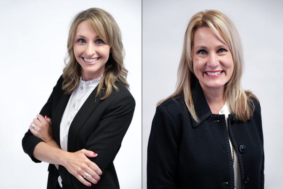 Deania Vanhoozer and Selena Barber of Arvest Bank in Jonesboro.
