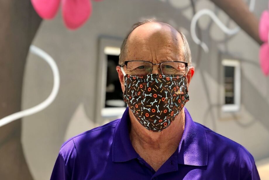 Fayetteville Mayor Lioneld Jordan, pictured on a city website and his Facebook page promoting the city council's new mask ordinance.